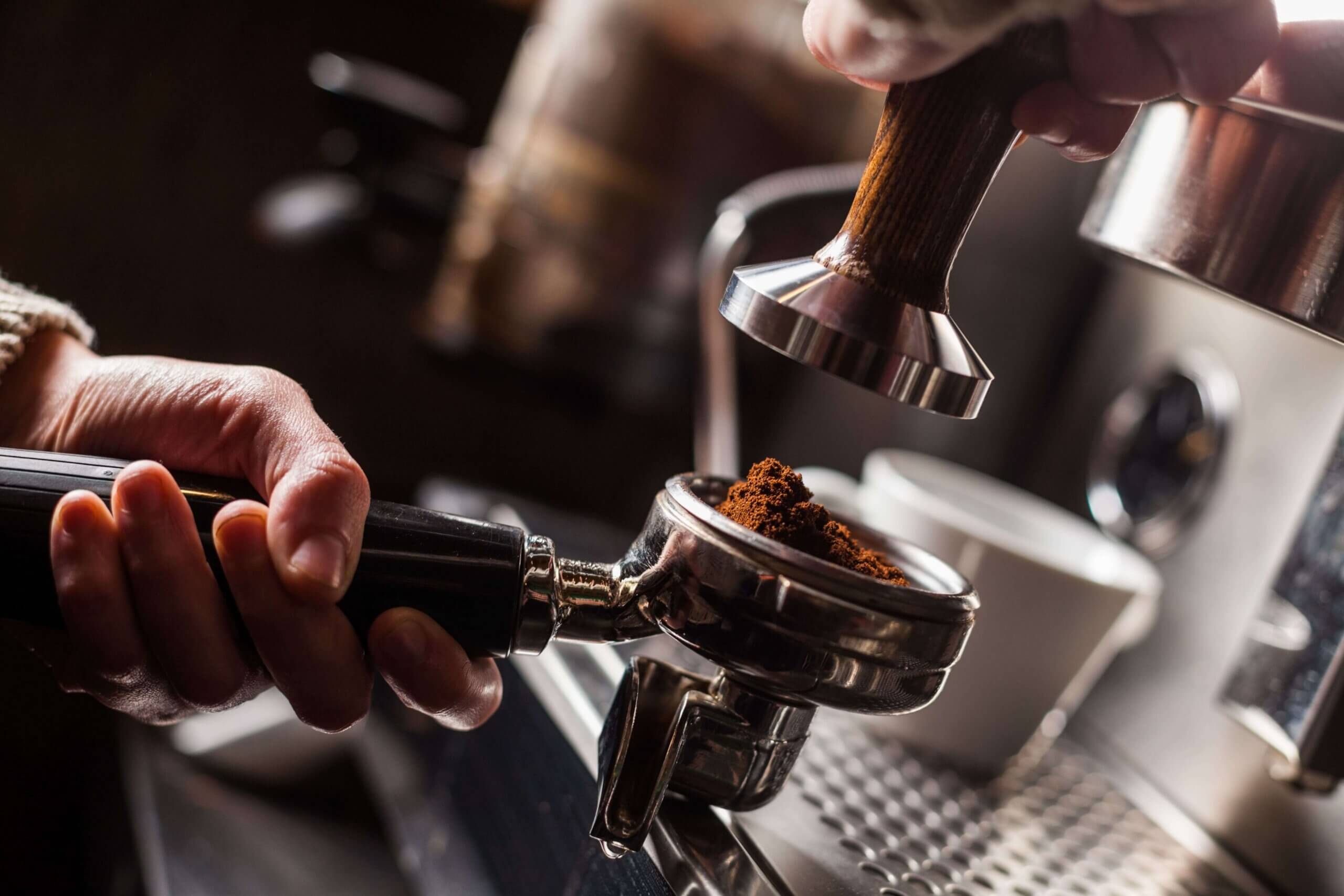 coffee powder in machine