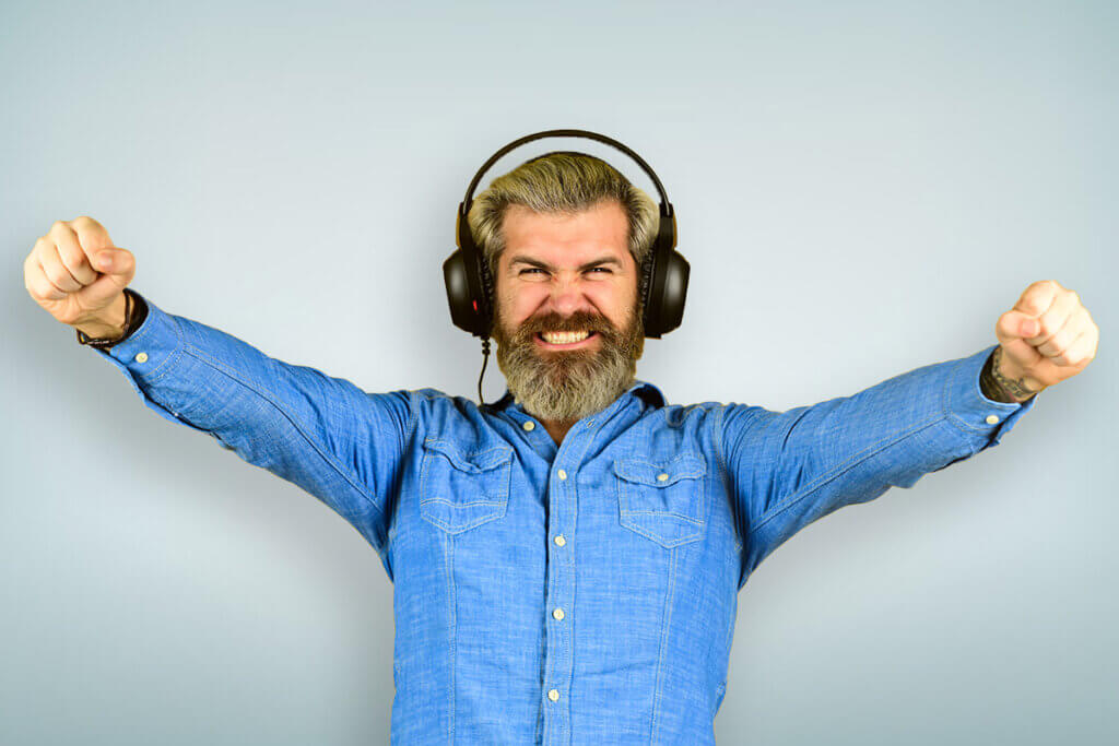 Man up with headphones