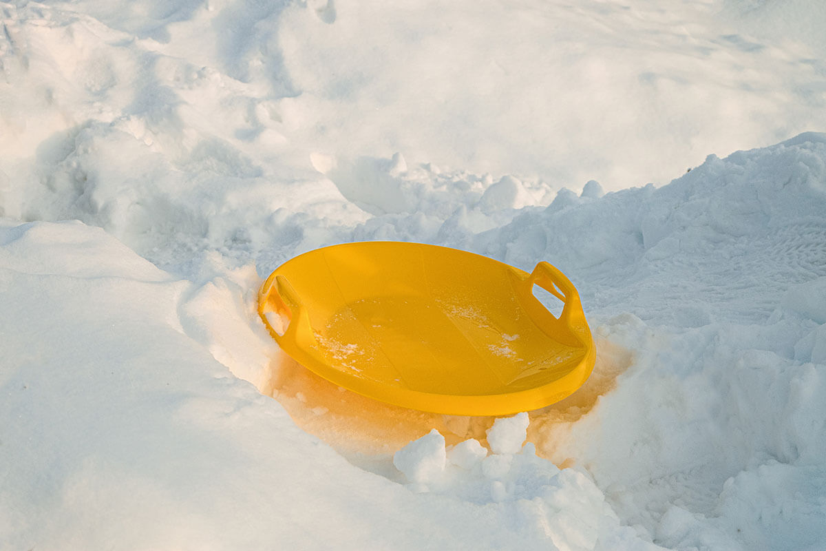 Plastic saucer sled.